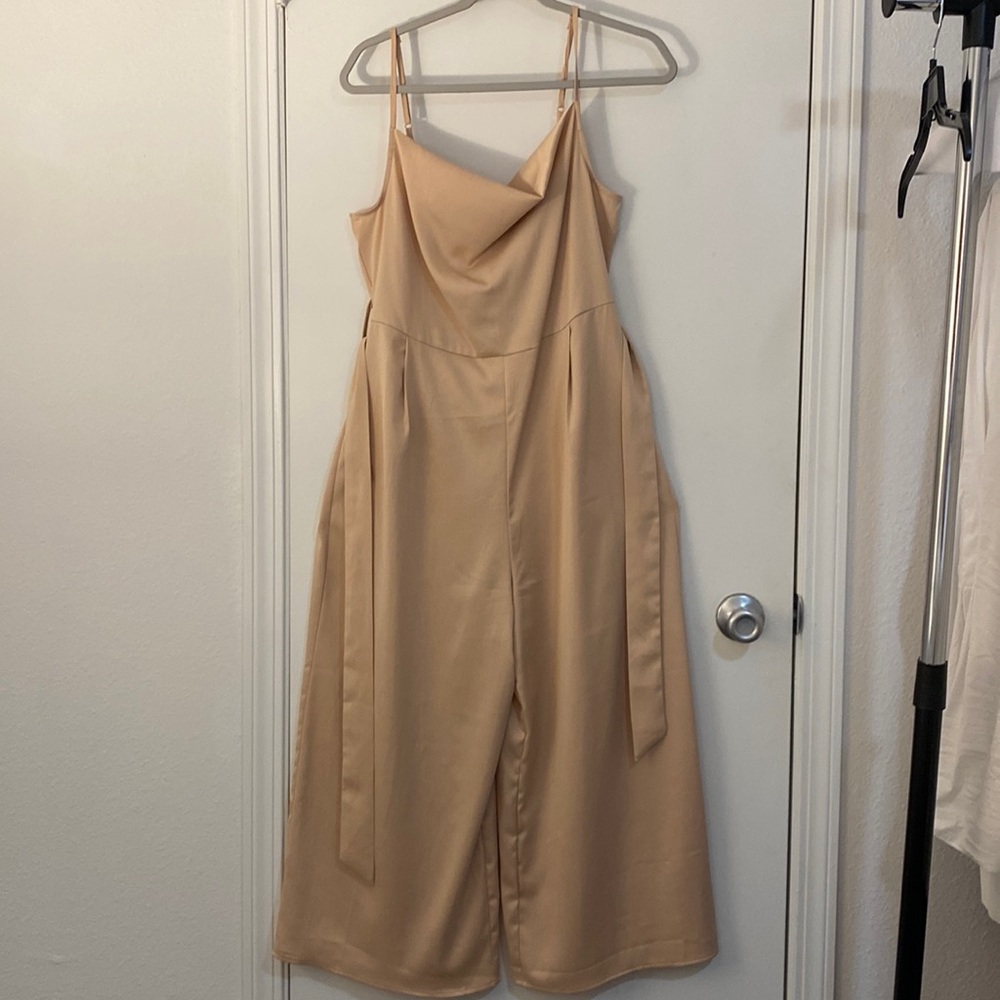 NWT Altar'd State Skyler Jumpsuit Size Large Champagne Color.